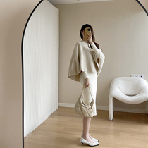 Gestational Woman Dress 2021 New Fall Suit Design Sensation Small Scent Wind Shawl Jacket Long Sleeve Undershirt Dress Two-piece Set