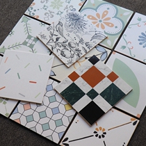 Fresh green small tile toilet 300x300 retro - paleo - floral restaurantkitchen background hand - drawn tile toilet