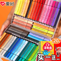 Hobby Watercolor Pen 48 Color Children Color Pen 24 Color Brush 48 Color Safety Seal Nursery School Students Double Head Professional Fine Art Washable Coarse Head Painting Seal Colorful Pen Suit Graffiti Painting