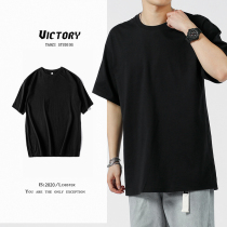 men's black short sleeve t-shirt trendy loose summer half sleeve white top pure cotton bottoming shirt underwear