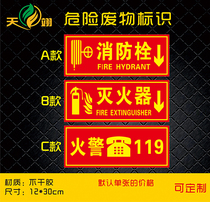 Fire hydrant Fire hydrant fire hydrant use method description Identification card fire extinguisher placement point fire extinguisher box Fire alarm phone 119 fire safety identification sticker Warning label sticker Waterproof custom