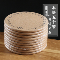 Large round cork insulation mat Pot mat Placemat Plate dish mat Bowl mat Household anti-hot table mat Table mat