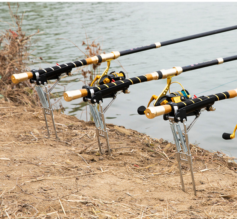 德岛自动感应海竿抛竿地插支架弹簧炮台架起竿器海杆钓鱼渔具用品