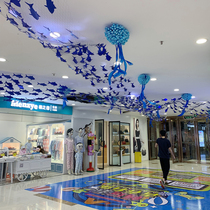 Summer summer laser beauty Chen ocean theme decoration stage layout shopping mall wedding props sequined fish hanging ornaments
