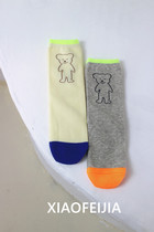 Spring and summer 2021 bear jacquard no with one size medium socks parent-child adult straight Bear socks