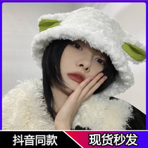 Sheep a sheep hat plush wide-brimmed female lamb ears fisherman hat autumn and winter sweet and cute raised a sheep