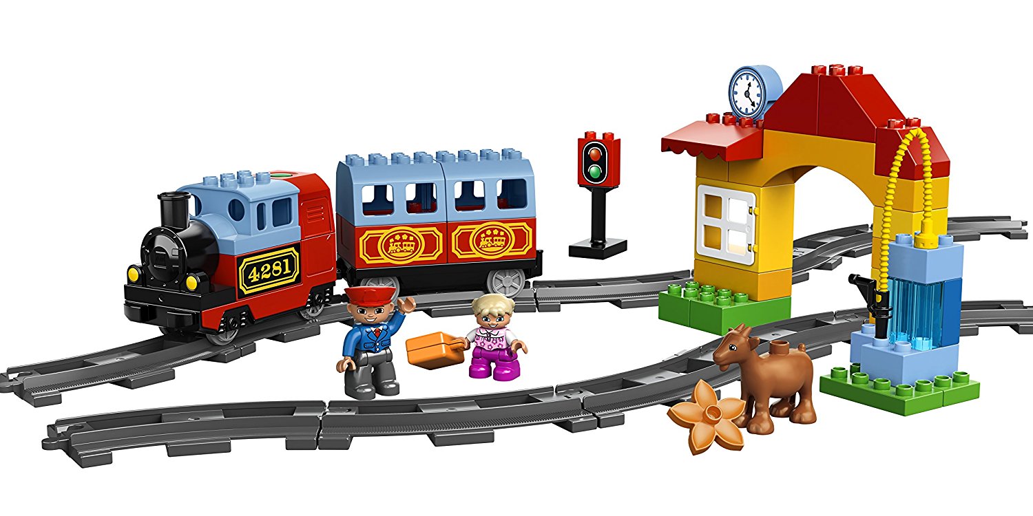 正品lego 乐高积木得宝系列10507电动小火车大颗粒宝宝礼物儿童_7折