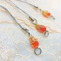 DIY Accessories Alloy Florato Accessories Orange Color Drop Crystal Beads Pendant Pendant Pendant Pendant Chain China Wind