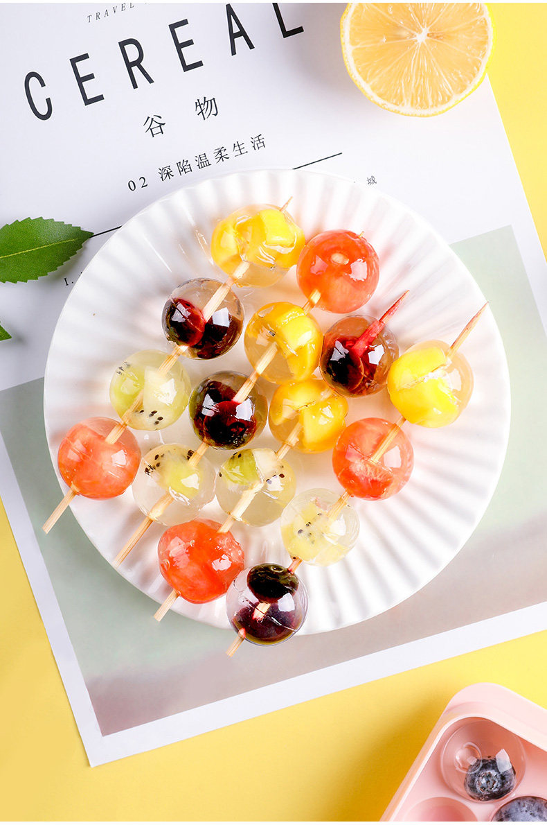 白凉粉弹珠果冻模具食品级宝宝做辅食儿童食用圆形小兔子制冰球盒