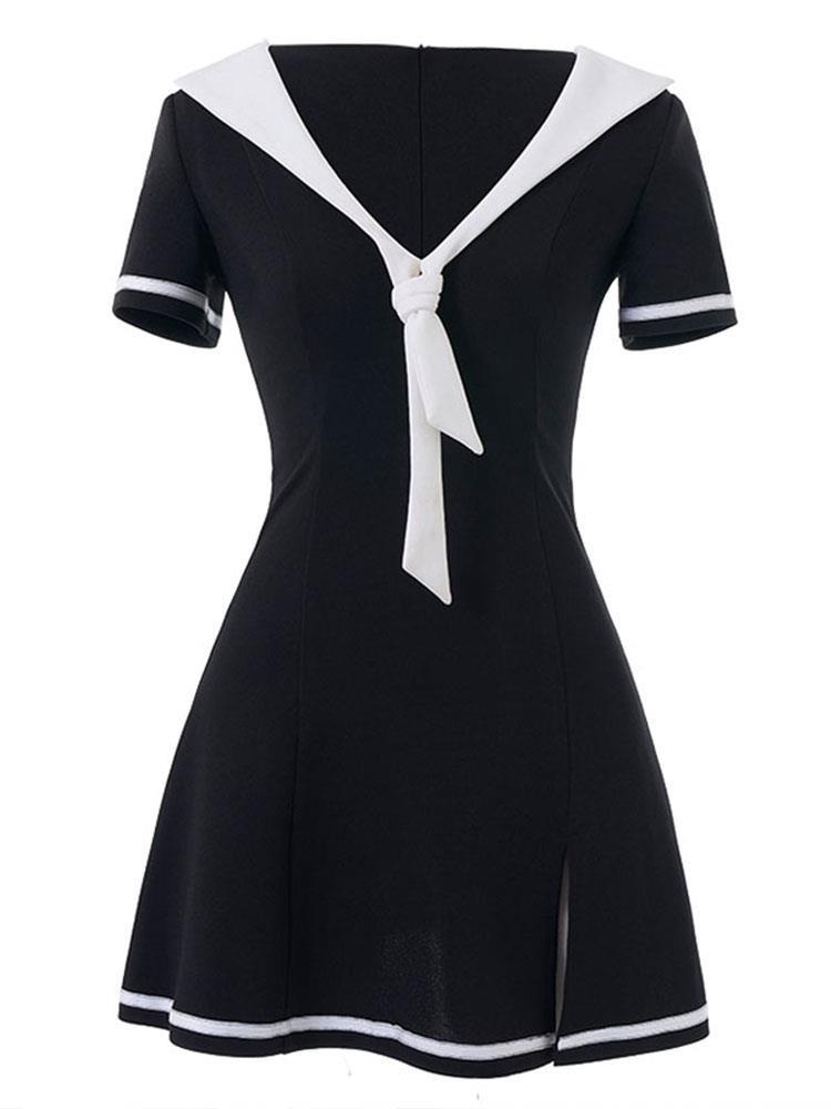 夜场上班衣服减龄显瘦海军风连衣裙夏夜 店工作服夜总会性感女装