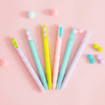 Creativity Cute Little Fresh Bean Pods Styling Neutral Personality Soft Silicone Pen Student Signature Pen Black 0 5mm 5mm