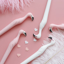 Korean Ensemble Little Fresher Cute Fire And Bird Styling pen Girl Silicone Signature Pen Student 0-5mm Black Pen