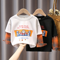 Boy Long Sleeve Sweatshirt Spring Autumn Season Childrens Baby Boy Fake Two Blouses 2021 New Tidal Spring Dress Korean Edition