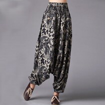 Ethnic style ultra-low crotch Harem pants Pure cotton personality mens pants flying mouse pants loose crotch pants pants womens pants two wear