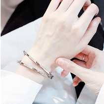 Europe and the United States cold wind fashion titanium steel trend male bracelet Korean version of the student tide female simple personality open bracelet hip-hop