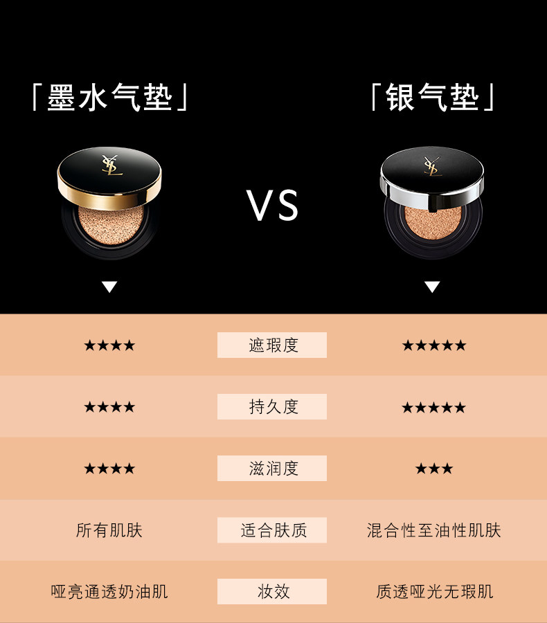 海外直邮ysl圣罗兰恒颜无瑕银气垫