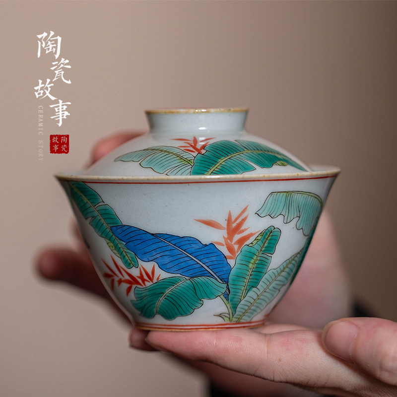 High - end checking hand - made ceramic story town tureen three tureen single jingdezhen pure hand - made tureen