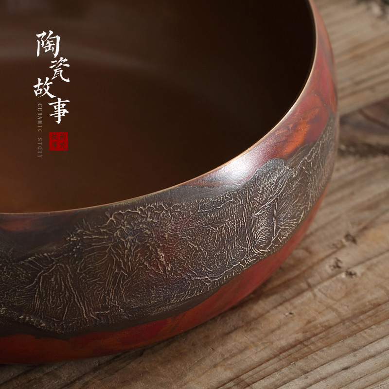 Ceramic story copper pure copper mine loader silver tea wash cup for wash with water jar Japanese zen kung fu tea accessories