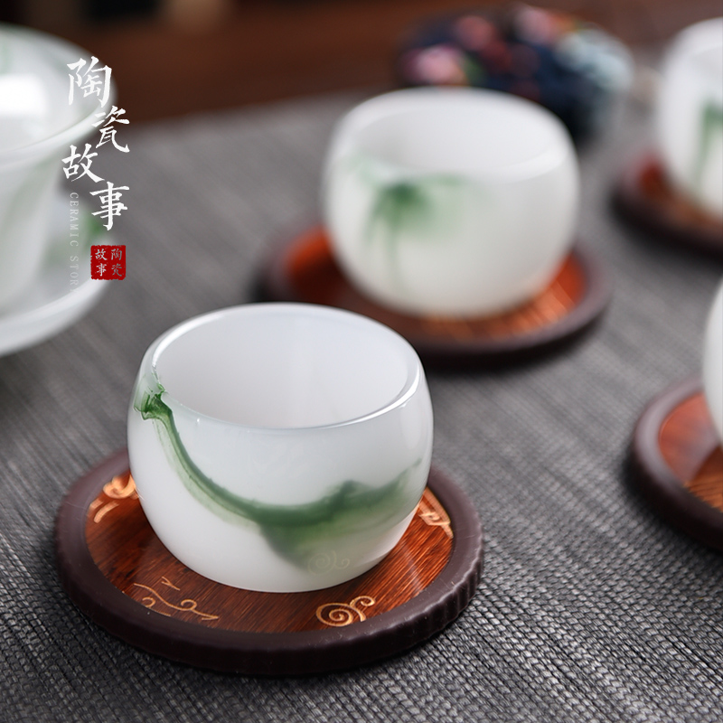 Members of the ceramic tea cup mat cup mat bamboo wooden cup holder, hot insulation pad tea kungfu tea accessories