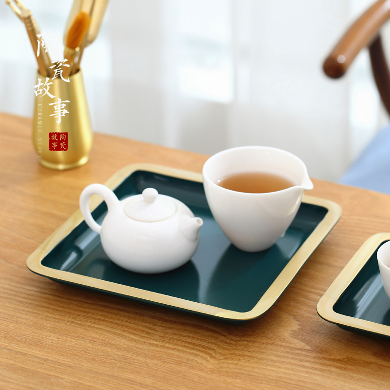 Ceramic story pure copper tray was dry tea tea tray cups one I and contracted with Japanese kung fu tea set