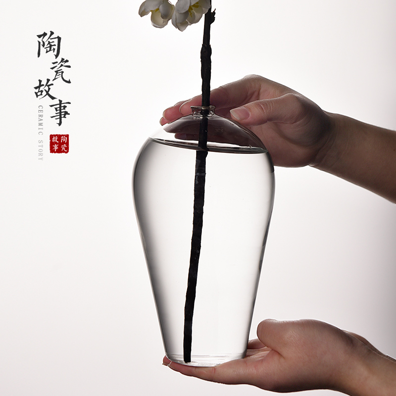 Ceramic Japanese zen story glass vases, flower implement flower arranging mei bottles of water to raise adornment kung fu tea tea accessories