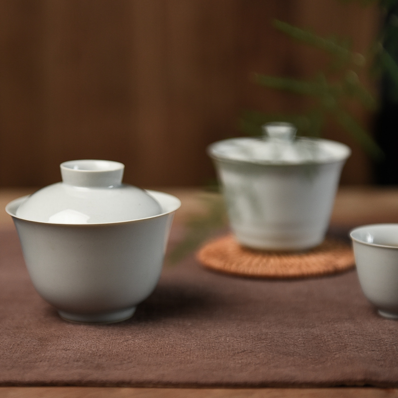 Members of the Japanese tureen single its glaze small tea bowl bowl cups jingdezhen kung fu tea set