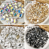 Champagne nail Diamond big Lei Xiahui new net red jewelry three-dimensional mine black mix and match shaped nail set 491