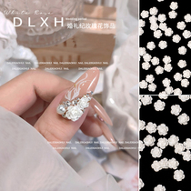 Little fairy handmade nail jewelry 2022 bride White five petal flower rose nail decoration plaster glue 662