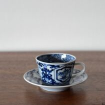 Dong Jie Tongan Japan Exhibition Jiugu Burning of the Famous Flowers and Painted Coffee Cup Disc Day-Style Tableware Tradition