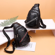 Lady Plethora Boomer ins2021 New Stylish Sloping Cross Pack Women 100 Hitch Ocean Single Shoulder Bag Striped Chest Front Bag