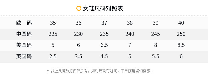 361鞋码对照表图片