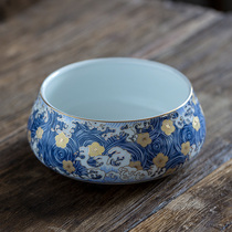 Enamel color tea washing medium tea set pen washing ceramic accessories tea ceremony zero with water goblet cup washing tea bowl