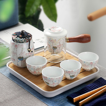Japan-style travel Gongfu tea suit Home Jane about Quick Guest Cup One pot of four cups Outdoor tea tray portable bag
