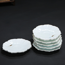 Jingdezhen master cup tea cup white porcelain single cup ceramic personality kung fu tea cup tea ceremony painting gold coaster