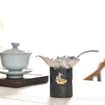 Pure tin tea filter hand hammer leaf tea leak filter tea filter creative tea separation kung fu tea set accessories