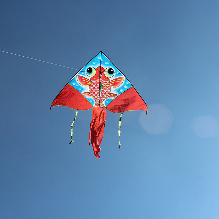 亮布四翅金鱼风筝 2017新款 厂家直批 金鱼风筝 鲤鱼风筝 荷花鱼