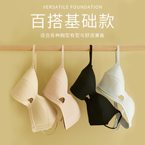 Big breasts show small underwear womens summer without steel ring thin small breasts gather to collect sub-milk anti-sagging girl bra bra bra