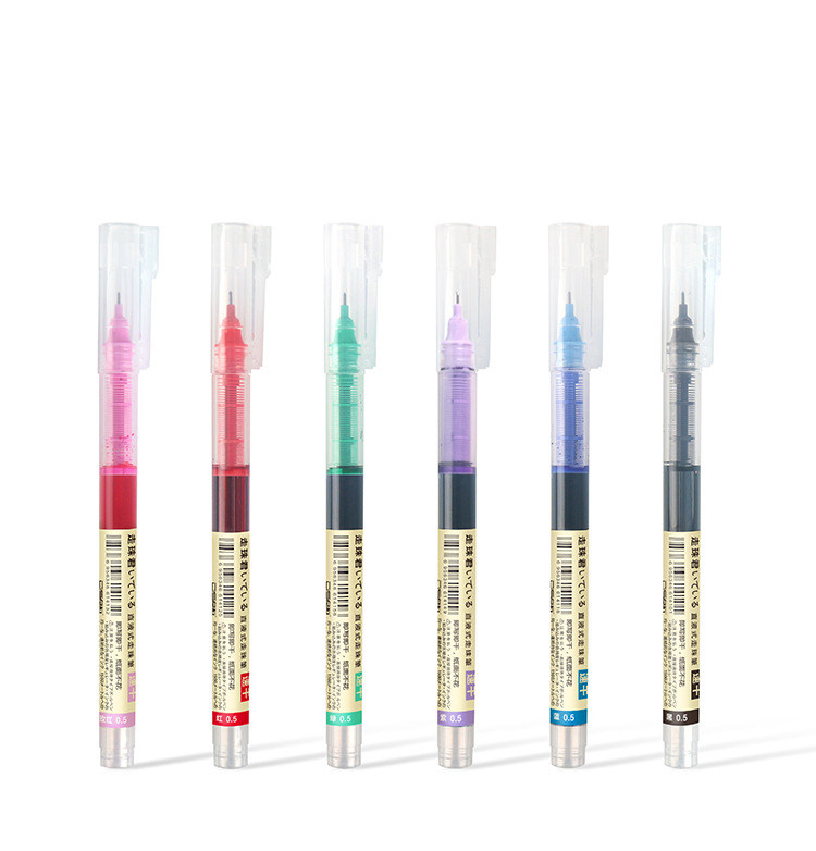 包邮针管型走珠笔中性0.5mm黑色签字水直液式
