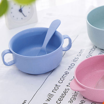 儿童碗餐具带手柄防摔家用可爱卡通隔热小孩吃