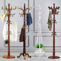 European-style coat rack Simple solid wood net red bedroom living room hanger single rod hanger Hanger floor-to-ceiling bedroom