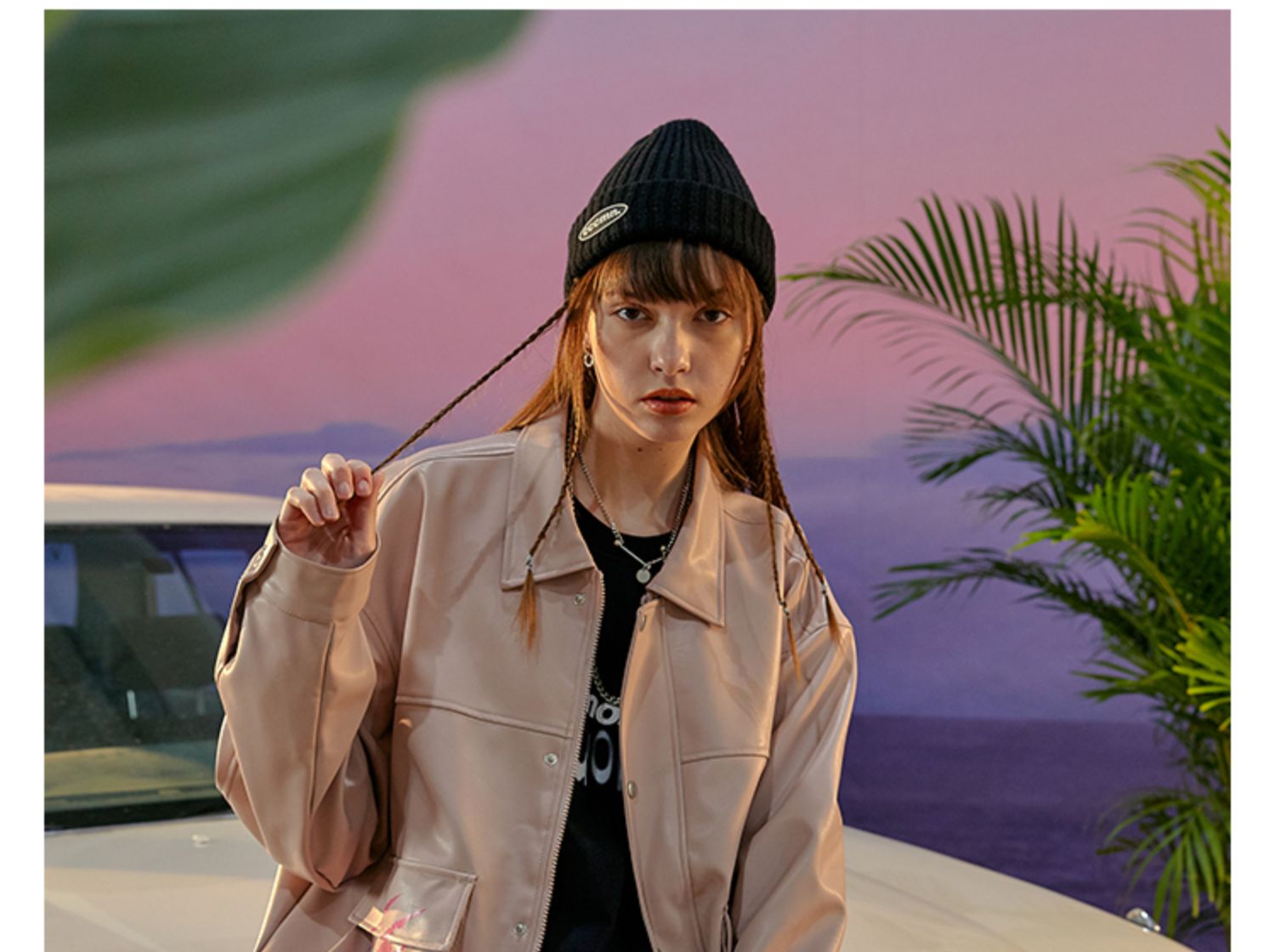 suamoment血爪抓痕夜光硅胶标休闲pu皮衣外套男新款情侣夹克潮ins