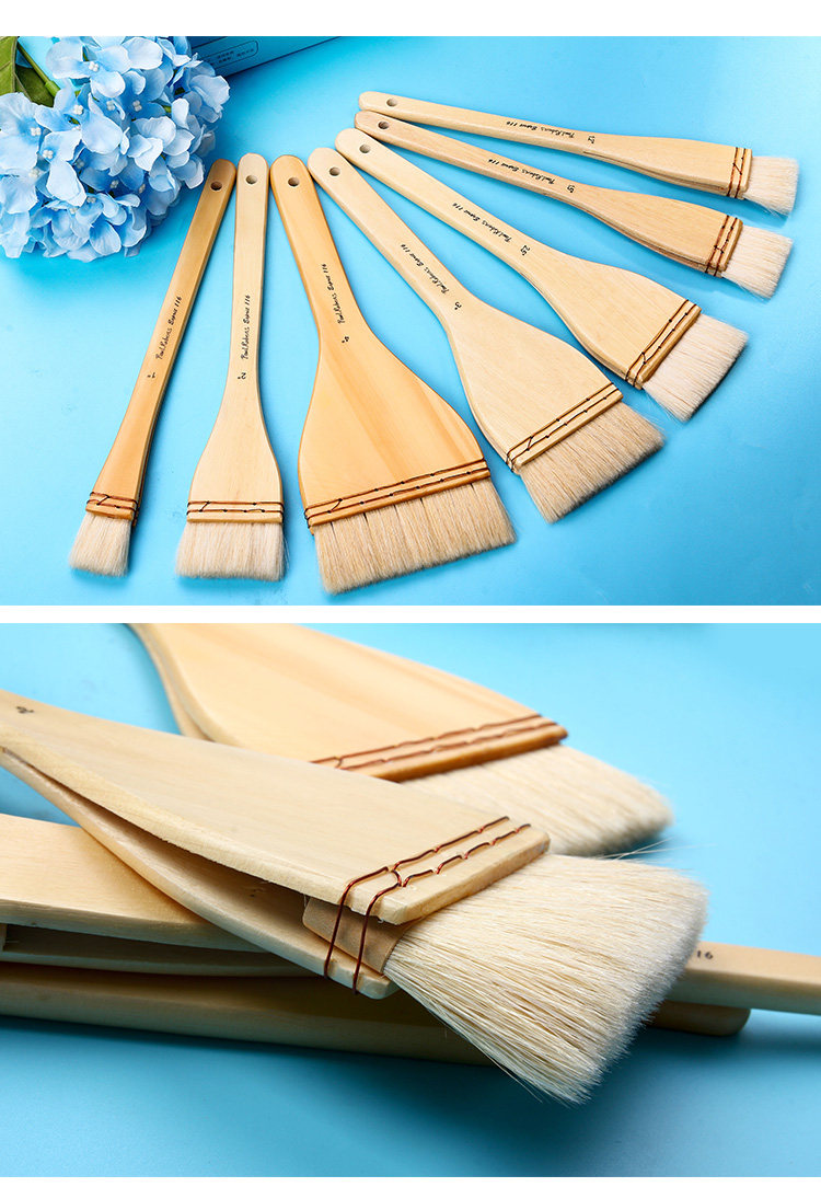 鲁本斯水彩排刷水彩笔刷水粉刷l116羊毛水彩笔刷木质烤漆笔杆刷子