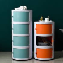 Bedroom simple slit Nordic ins round storage cabinet plastic multi-layer bedside cabinet Cabinet rack side cabinet
