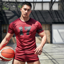 OMG official innovative design sports suit mens summer breathable mesh quick-dry T-shirt shorts two-piece set