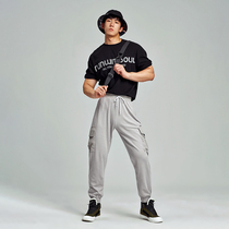 OMG official summer sports overalls men loose casual tie pants sports pants casual trend long pants