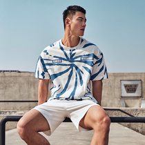 OMG Tide Brand Summer Print Mens Running Quick Dry Short Sleeve Sports T-shirt Leisure Loose Sweat Fitness Top