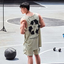 OMG official summer casual print sports I vest men running fitness loose breathable quick-drying suit