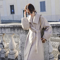 Leigh Playful Design Sensation Herringbone Textured Fur Coat Female Autumn Winter Medium Long Section Thickened Korean Version Loose Temperament Son Coat