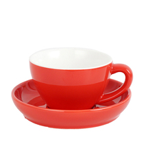 Koonan European color glaze coffee cup set ceramic thick coffee cup saucer fancy coffee cappuccino cup