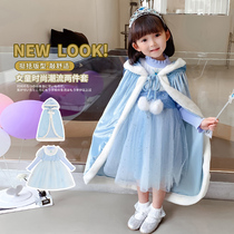 Baby Girls Autumn Sweater Princess Dress 2021 New Foreign Style Mesh Puffer Dress Children's Autumn Knitted Dress